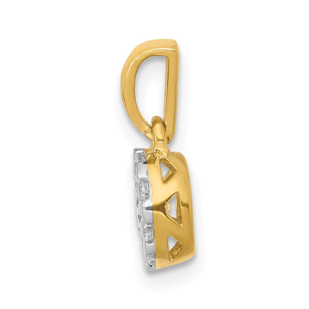 14k Yellow Gold 1/3ct. Diamond Circle Cluster Pendant
