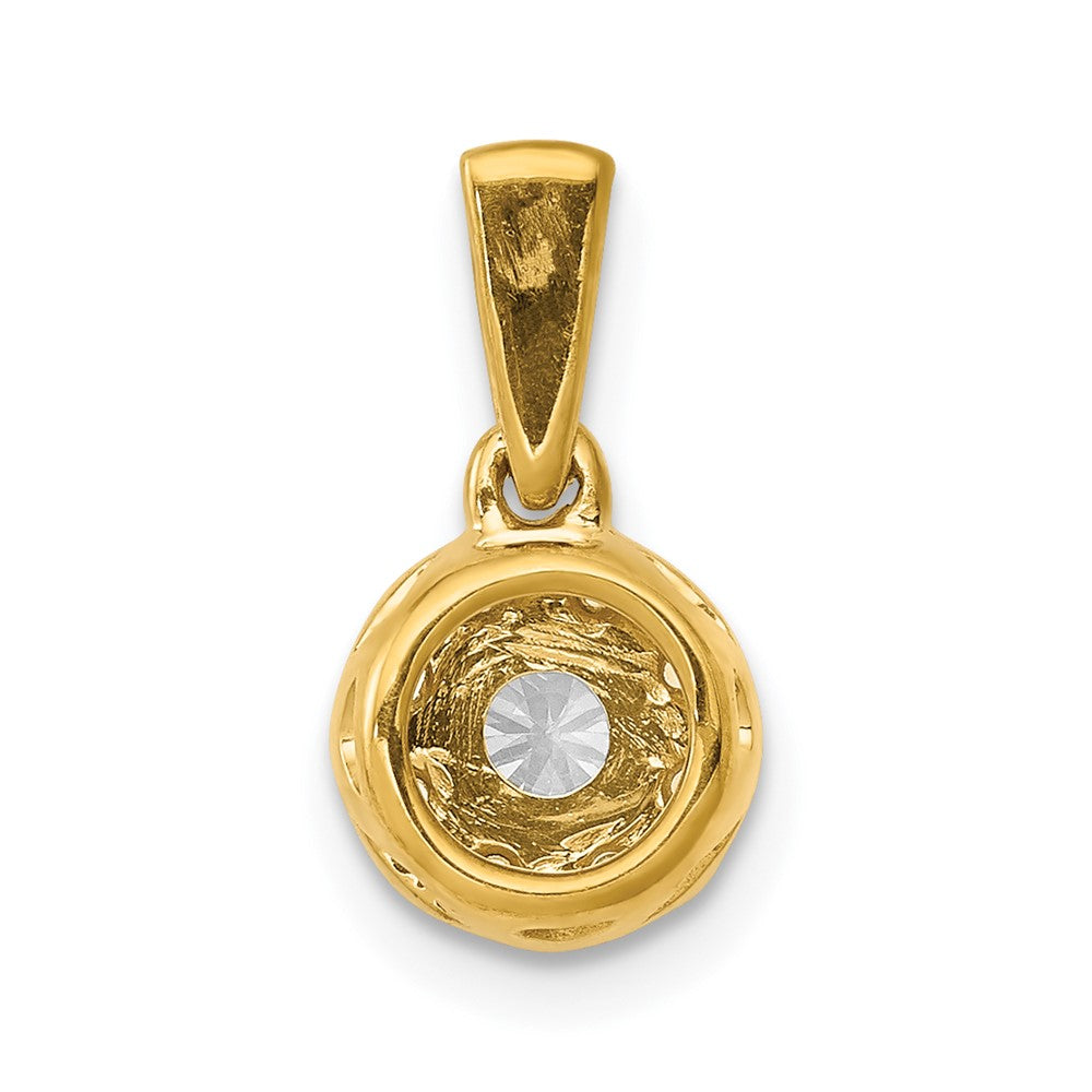 14k Yellow Gold 1/3ct. Diamond Circle Cluster Pendant
