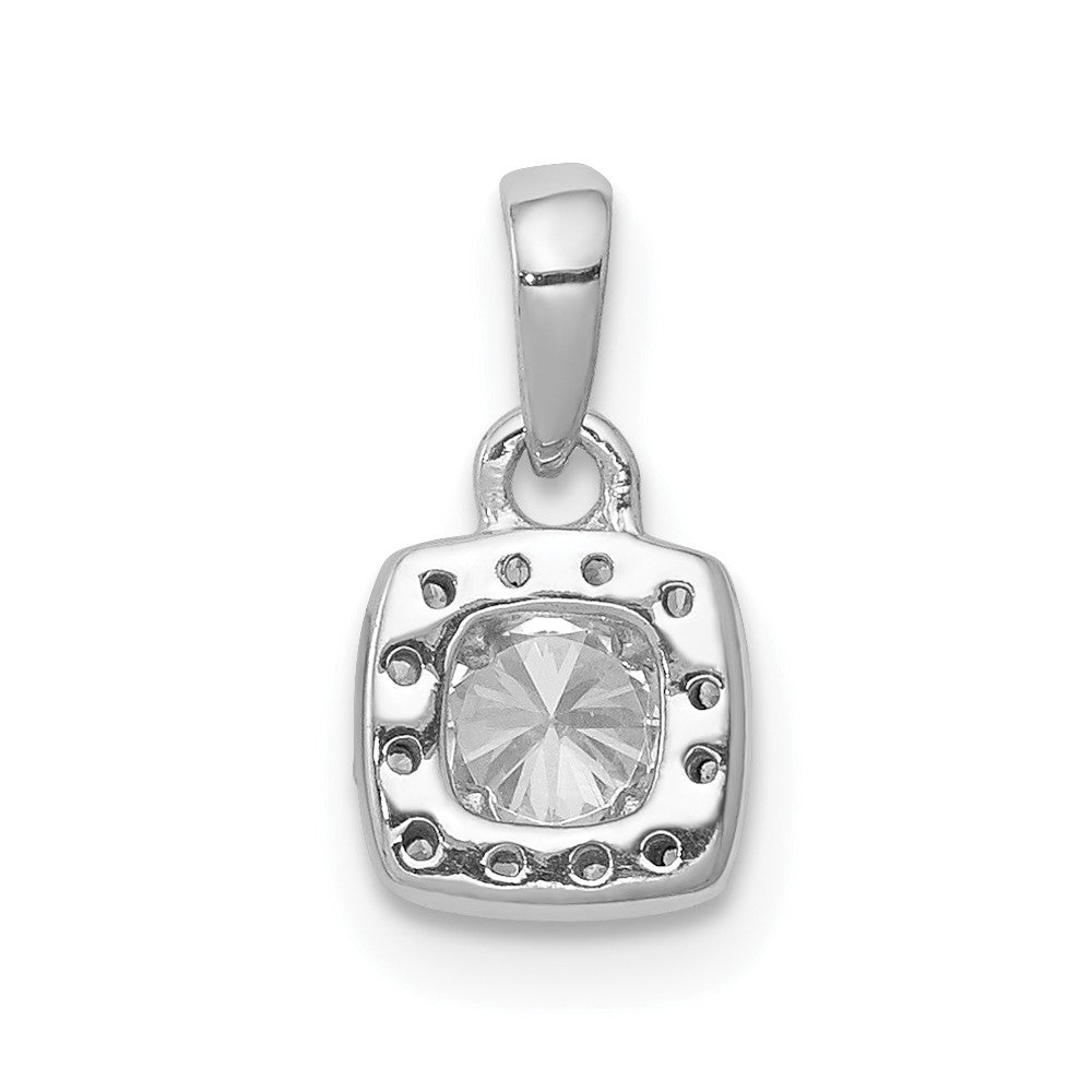 14k White Gold 1/3ct. Diamond Square Cluster Pendant