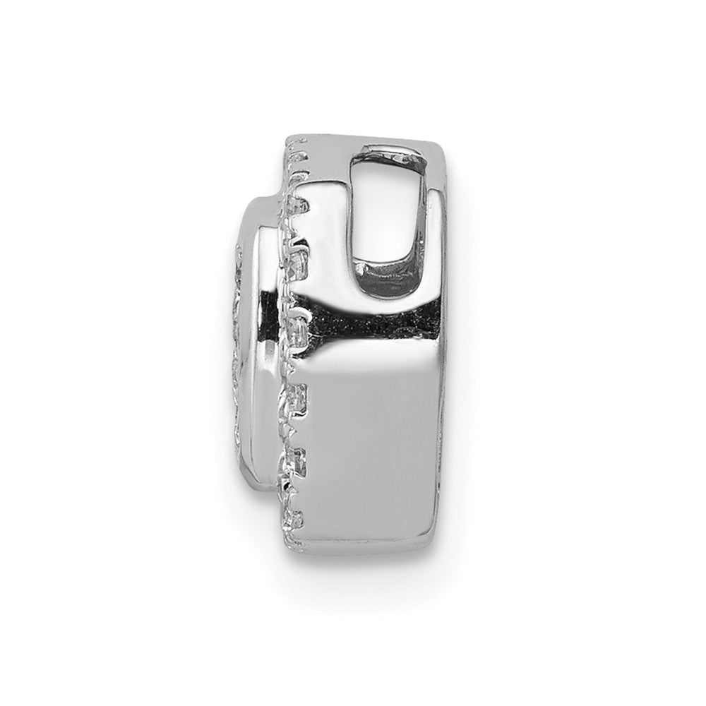 14k White Gold 1/3ct. Diamond Square Cluster Chain Slide Pendant