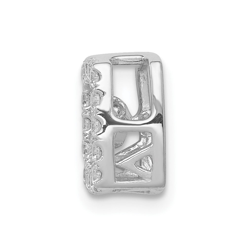 14k White Gold 3/8ct. Vibrant Moving Diamond Square Chain Slide