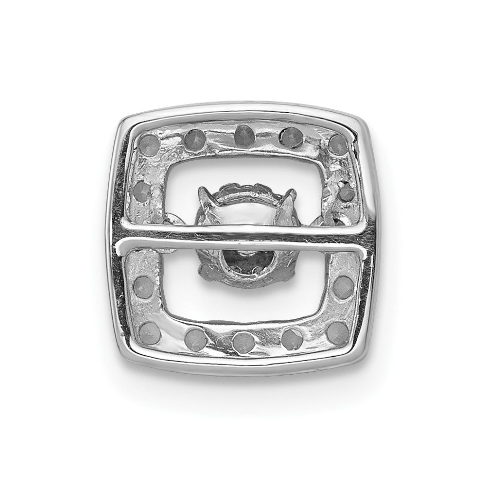 14k White Gold 3/8ct. Vibrant Moving Diamond Square Chain Slide