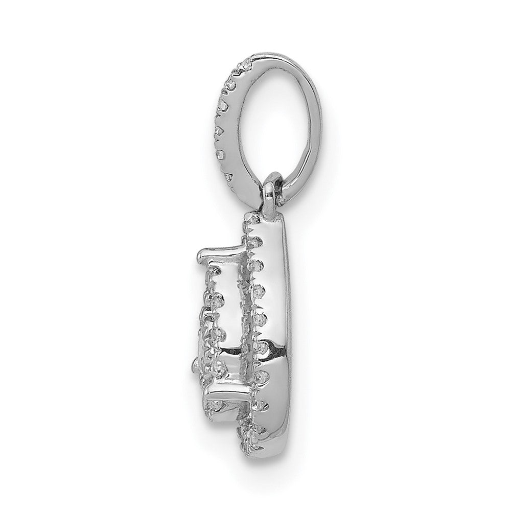 14k White Gold 1/4ct.Diamond Teardrop Pendant