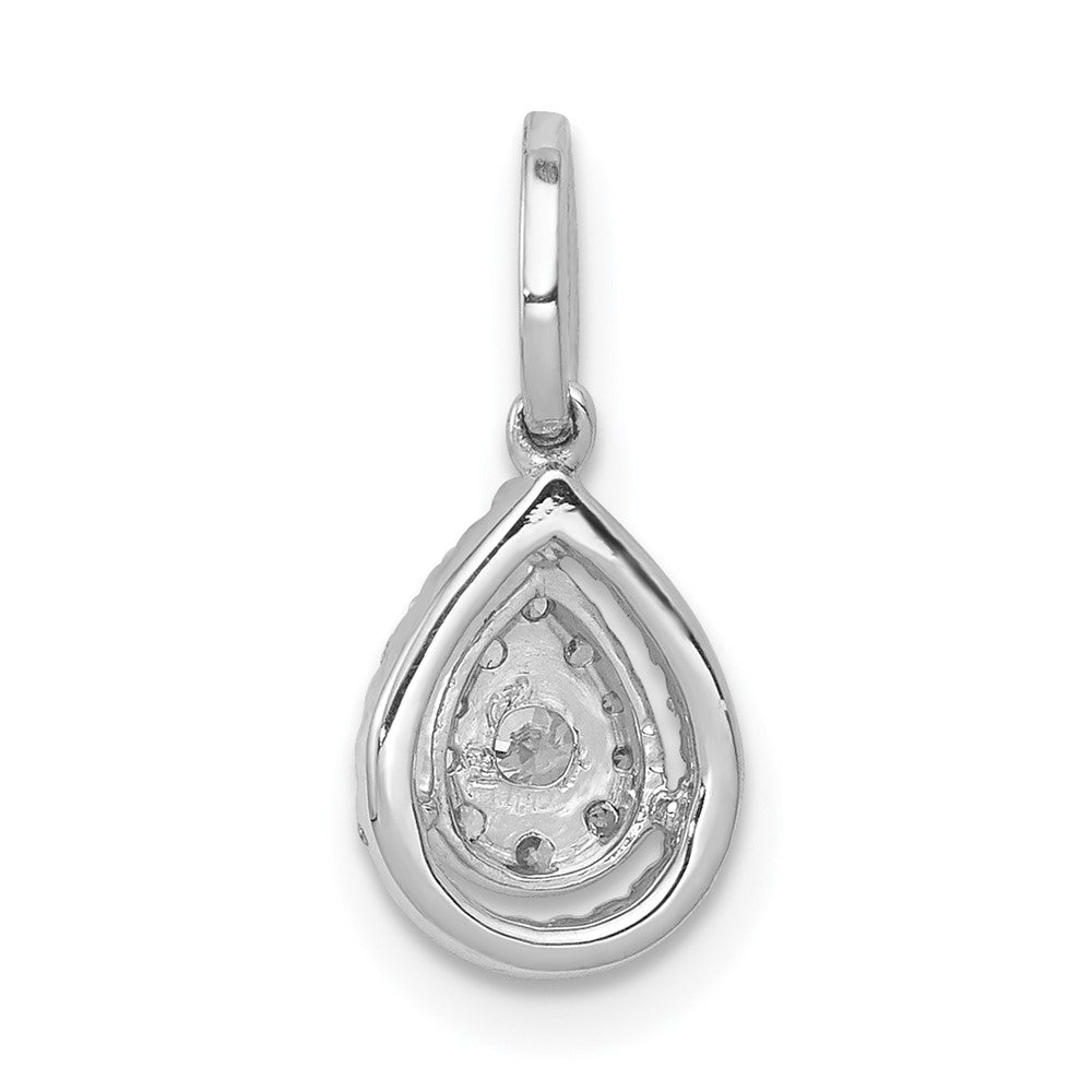 14k White Gold 1/4ct.Diamond Teardrop Pendant