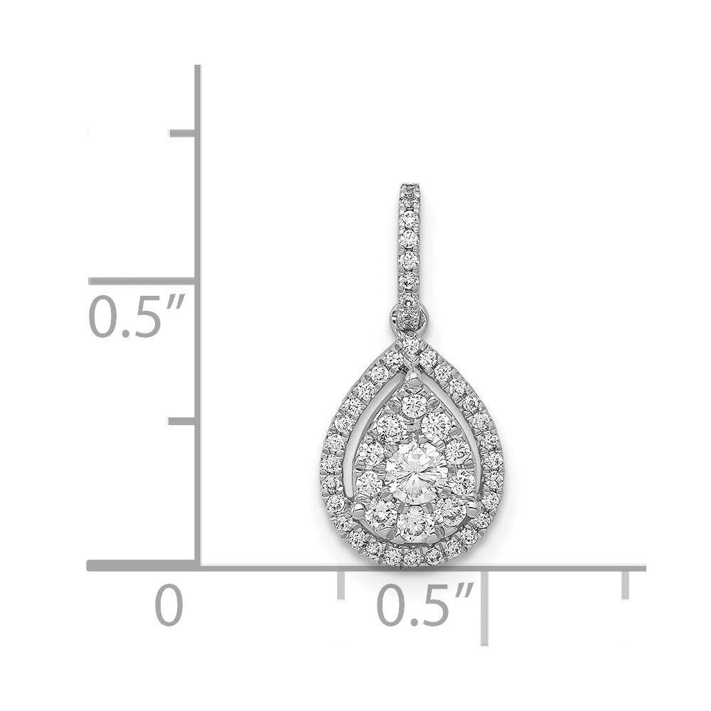14k White Gold 1/3ct. Diamond Teardrop Pendant