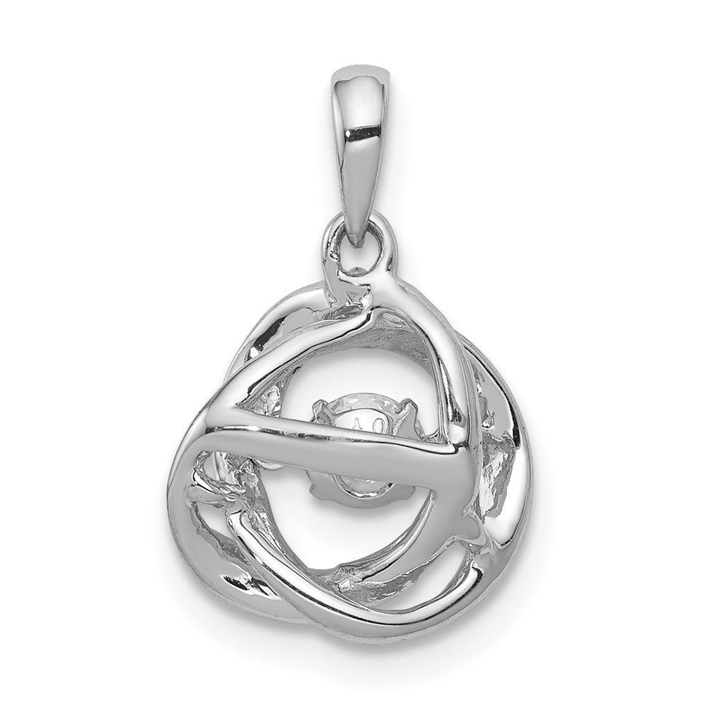 14k White Gold 1/4ct. Vibrant Diamond Intertwined Rings Pendant