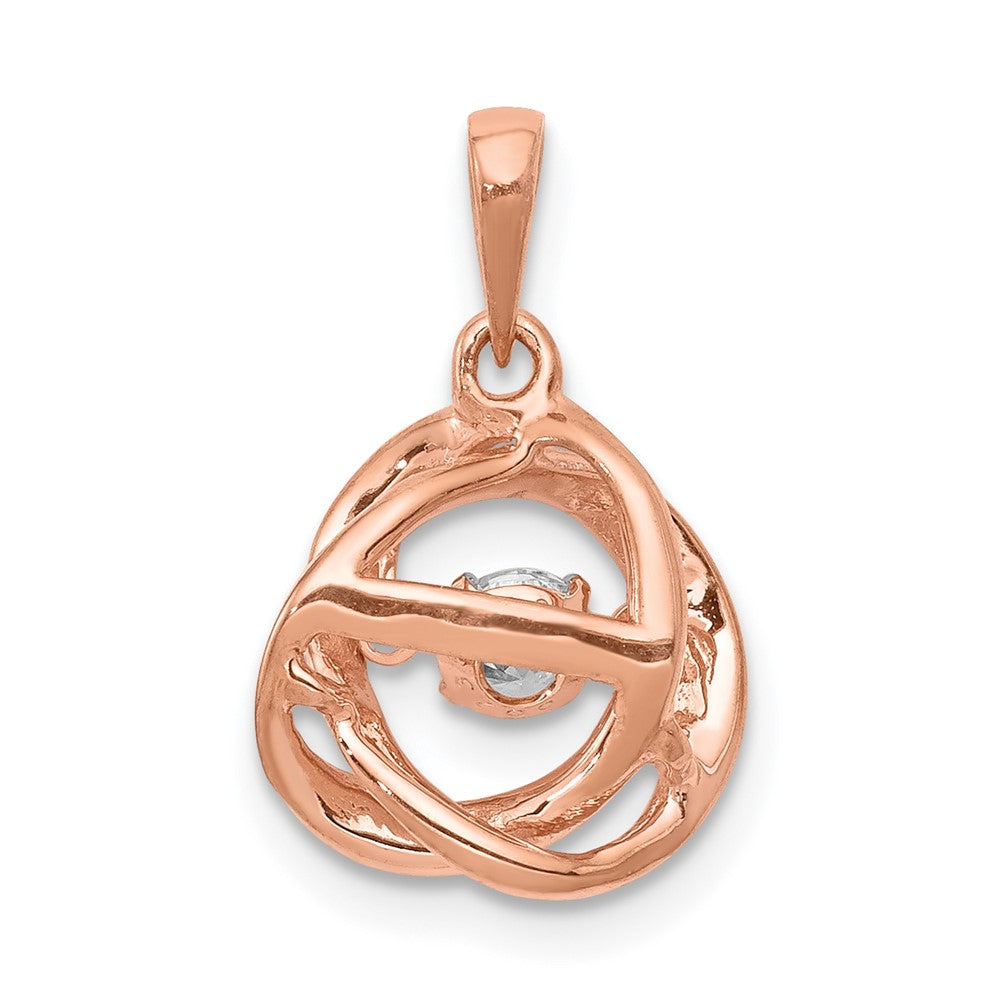 14k Rose Gold 1/5ct. Vibrant Diamond Intertwined Rings Pendant