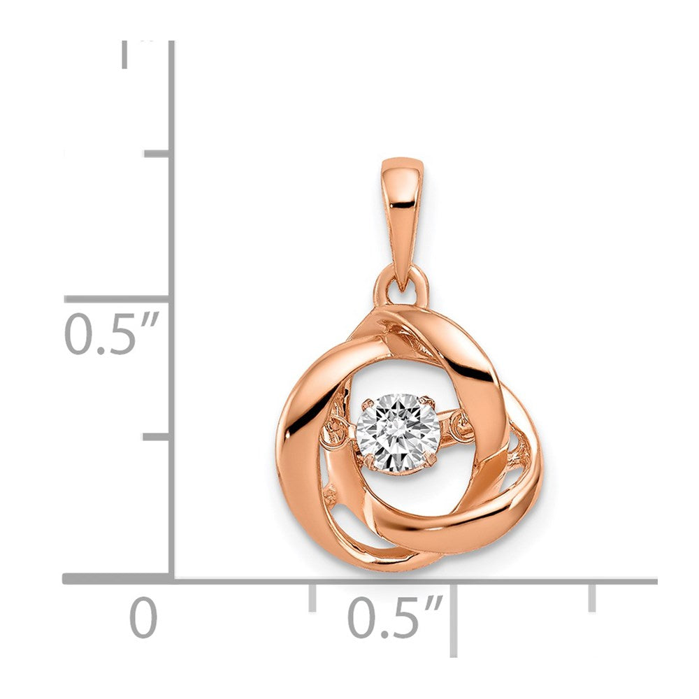 14k Rose Gold 1/5ct. Vibrant Diamond Intertwined Rings Pendant