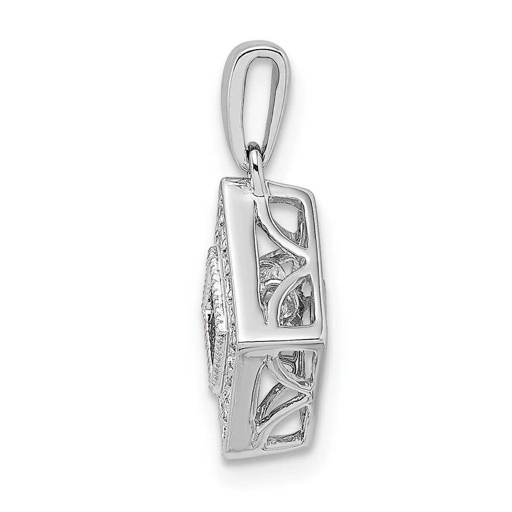 14k White Gold 1/2ct. Vibrant Diamond Tilted Square Pendant