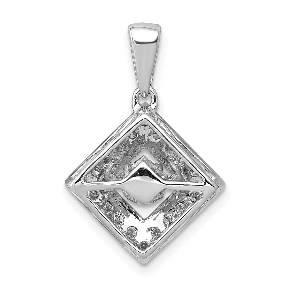14k White Gold 1/2ct. Vibrant Diamond Tilted Square Pendant