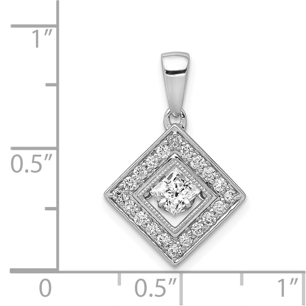 14k White Gold 1/2ct. Vibrant Diamond Tilted Square Pendant