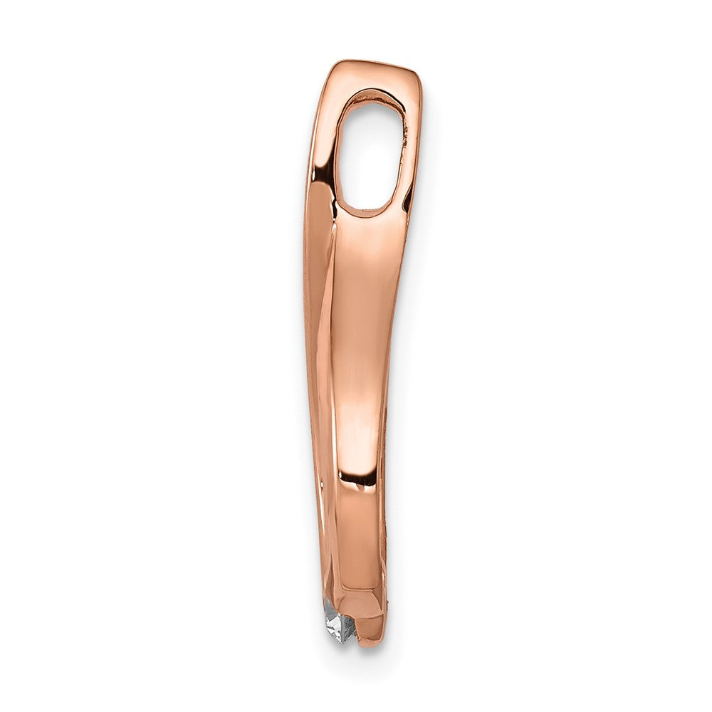 14k Rose Gold 1/10ct. Diamond Teardrop Chain Slide
