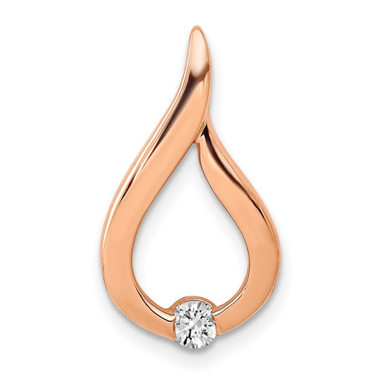 14k Rose Gold 1/10ct. Diamond Teardrop Chain Slide