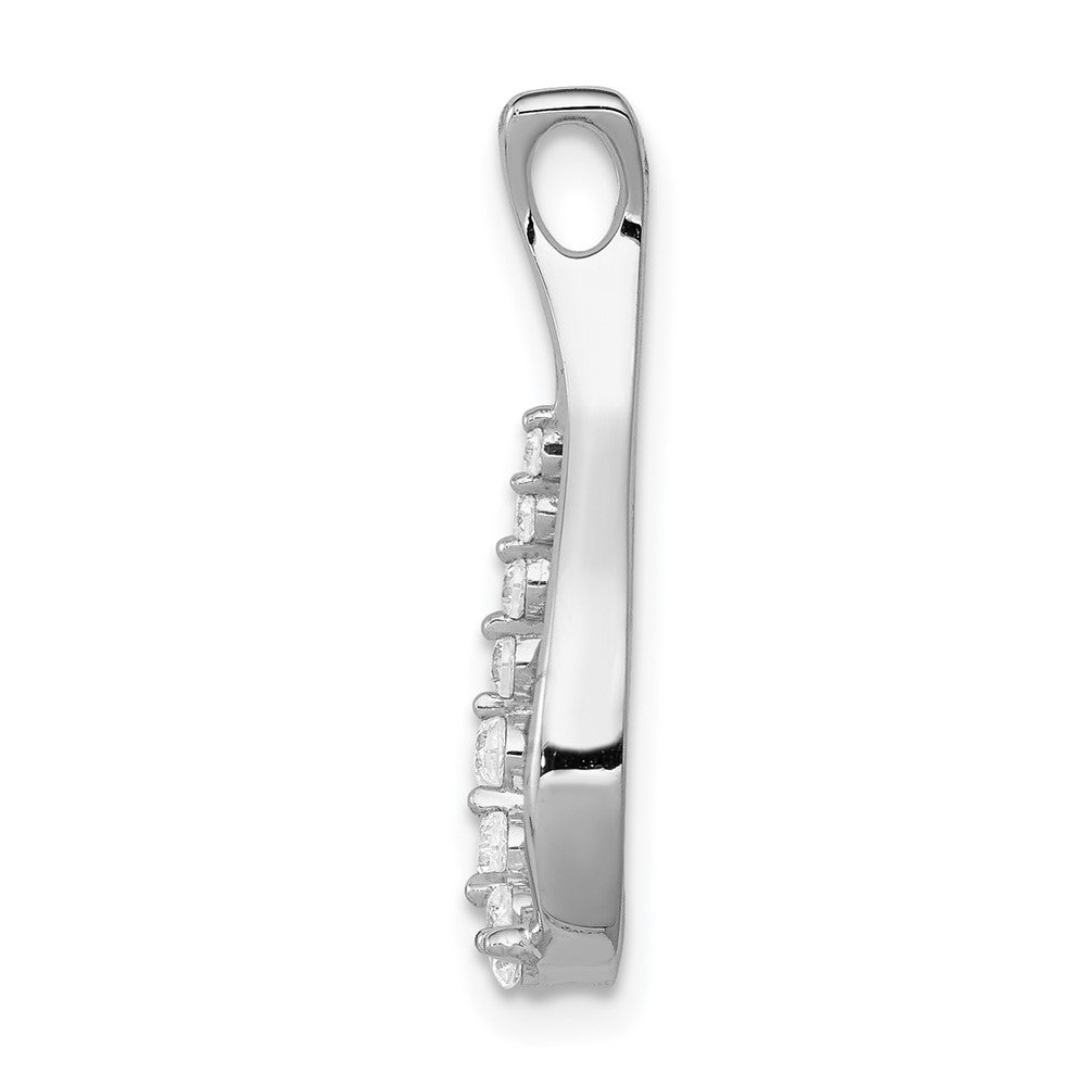 14k White Gold 1/5ct. Diamond Polished Teardrop Chain Slide