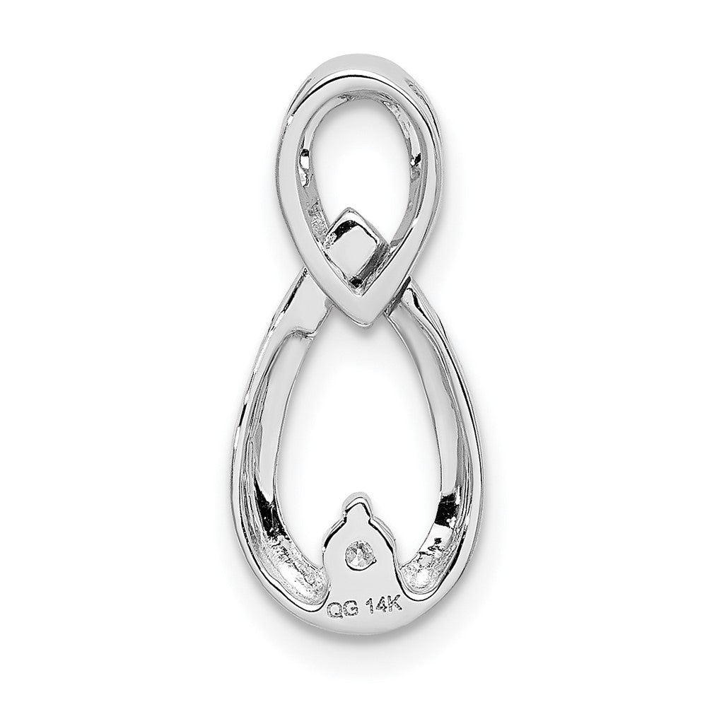 14k White Gold 1/20ct. Diamond Teardrop Infinity Chain Slide