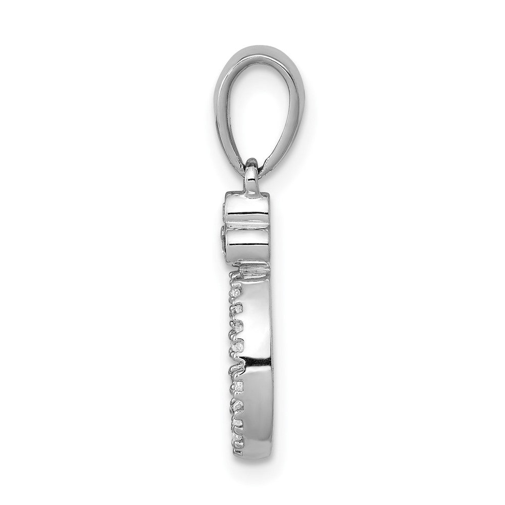 14k White Gold 1/8ct. Vintage Oval Diamond Pendant