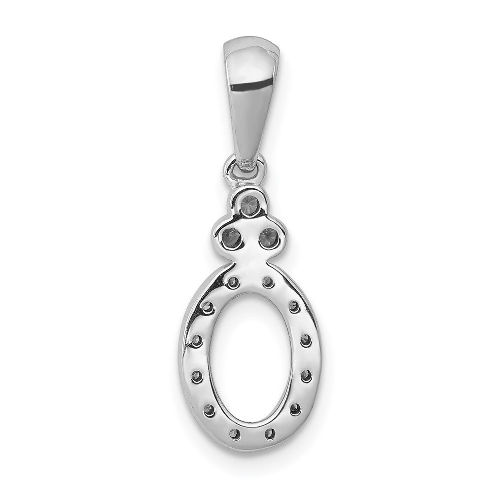 14k White Gold 1/8ct. Vintage Oval Diamond Pendant