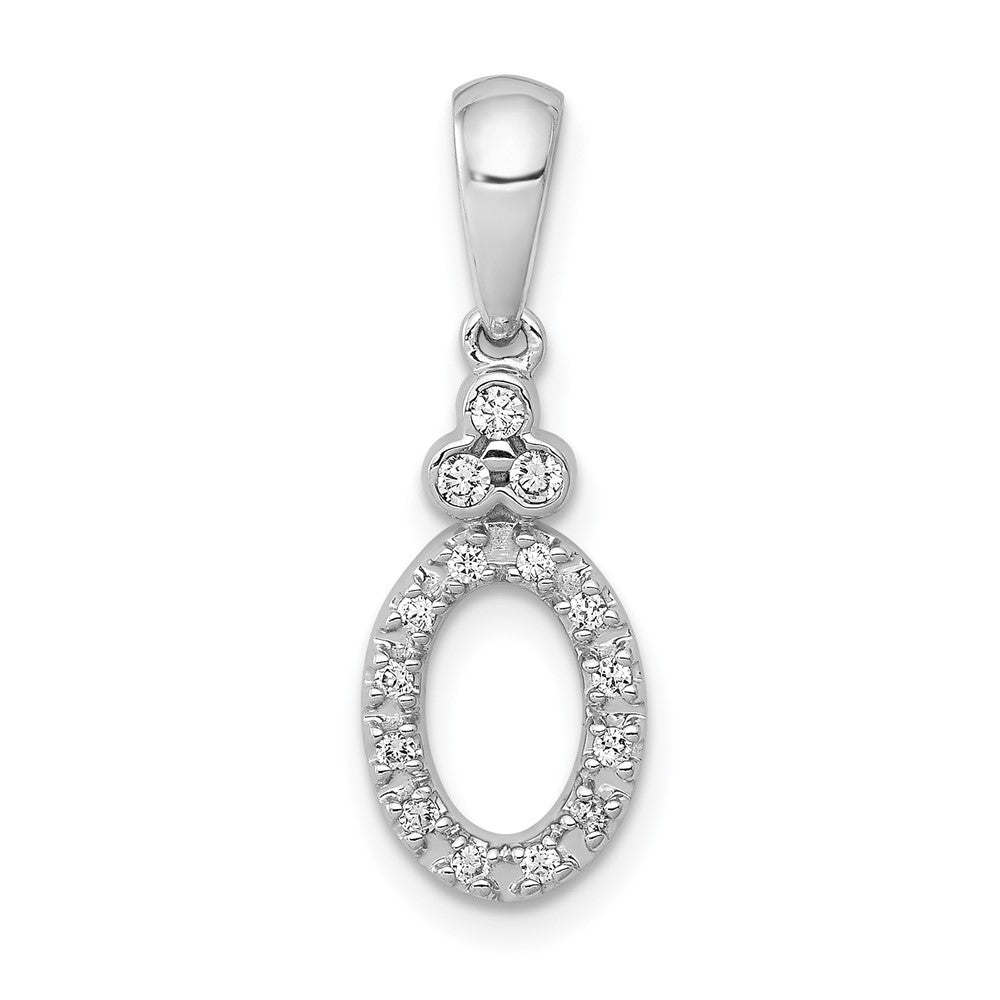 14k White Gold 1/8ct. Vintage Oval Diamond Pendant
