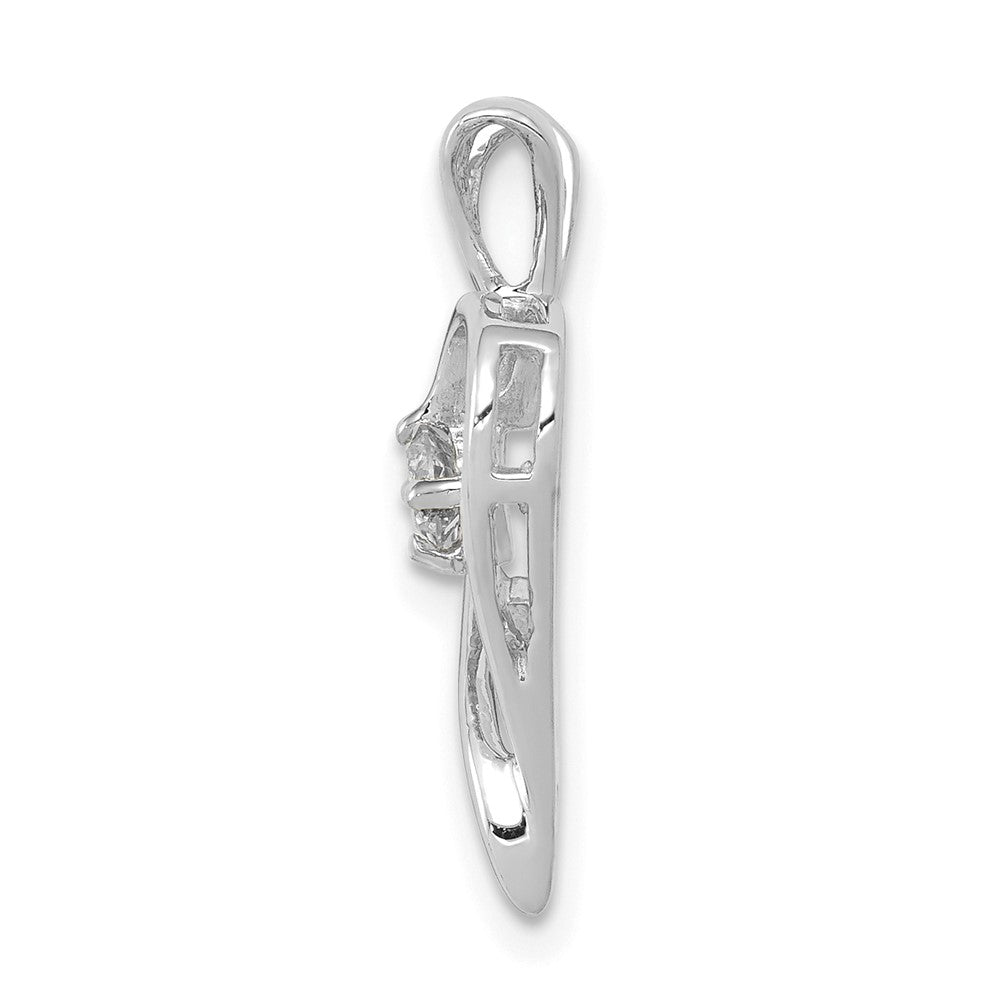 14k White Gold AA 1/10ct. Diamond Heart Pendant