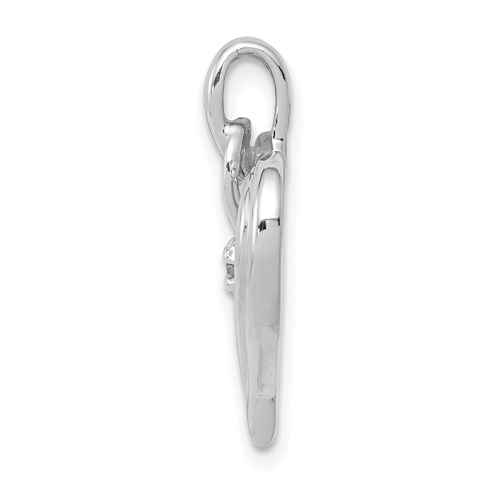 14k White Gold AA .01ct. Diamond Heart Pendant