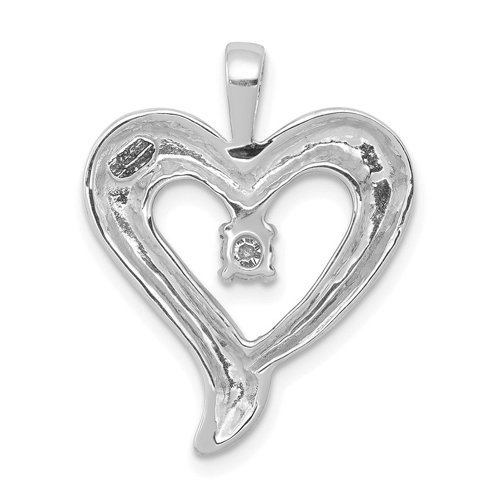 14k White Gold AA Diamond Heart Pendant