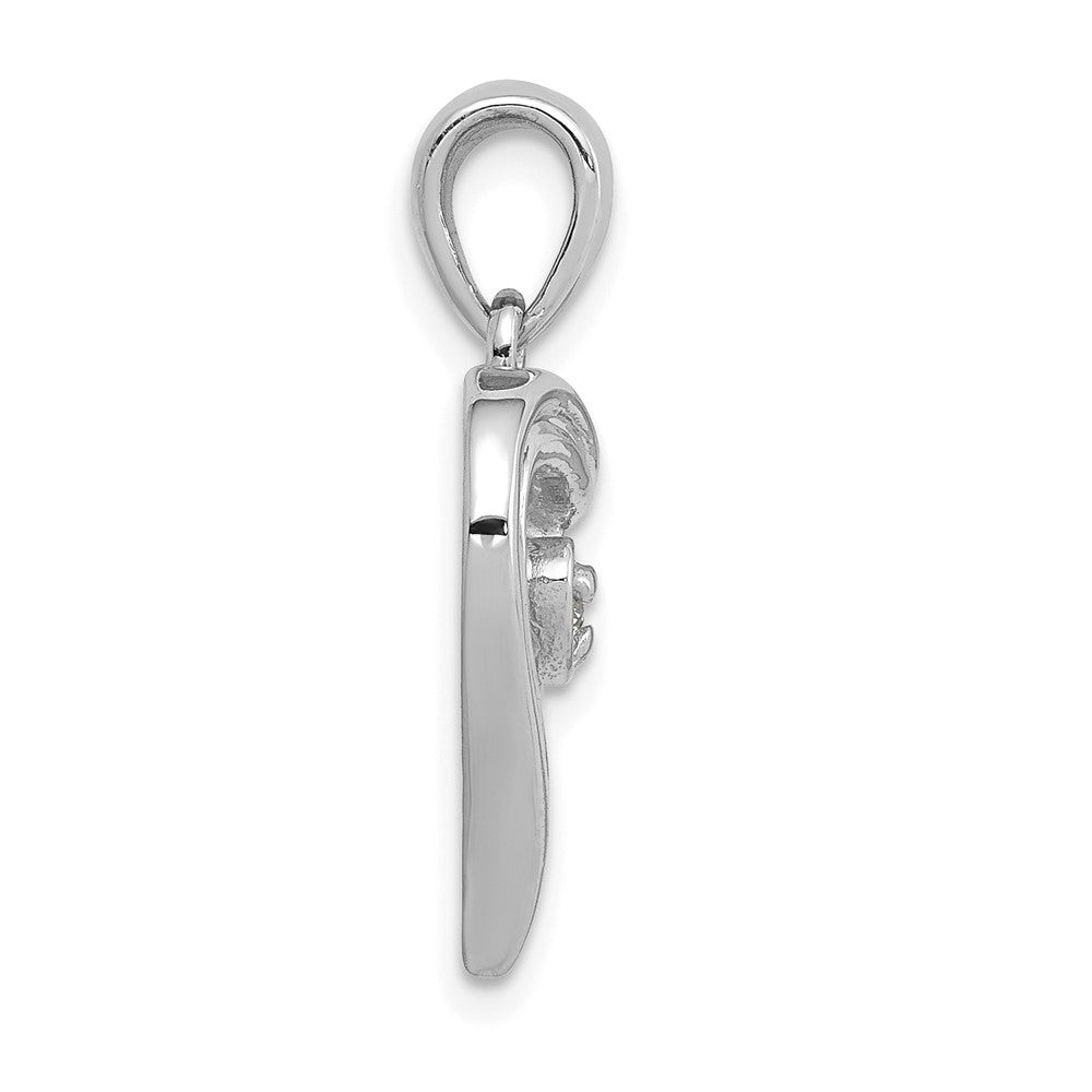 14k White Gold AA Diamond Heart Pendant