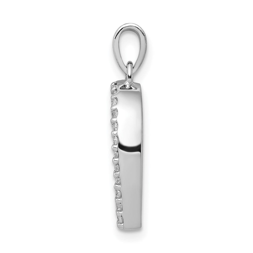 14k White Gold Diamond Heart Pendant