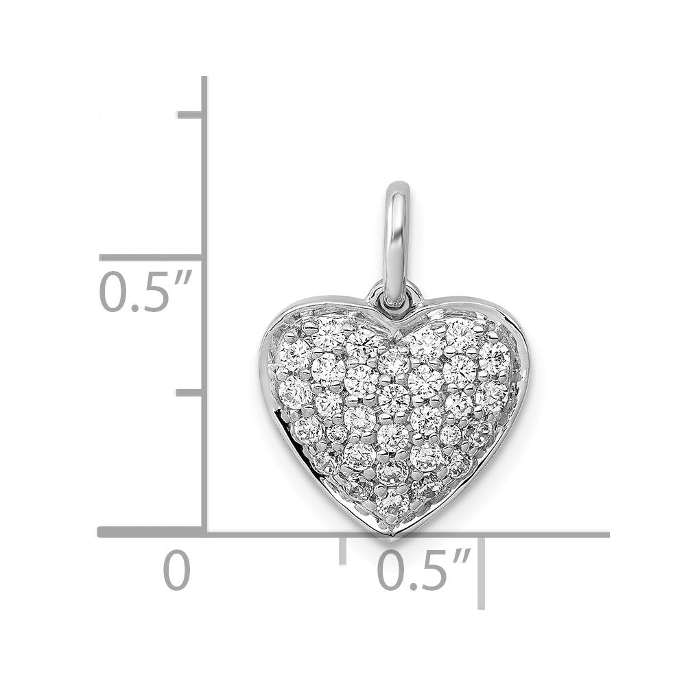 14k White Gold 1/2ct. Diamond Heart Pendant