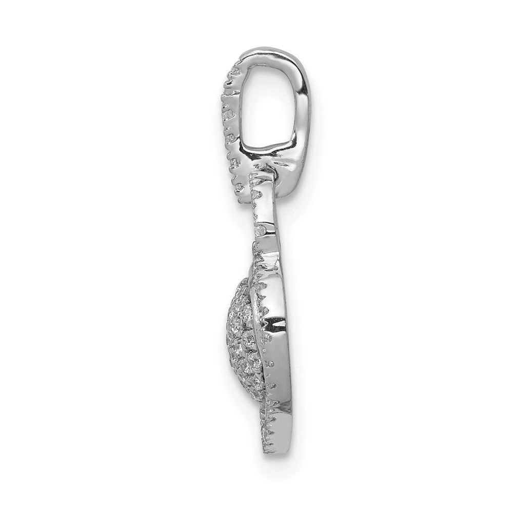 14k White Gold 1/5ct. Diamond Fancy Heart Pendant