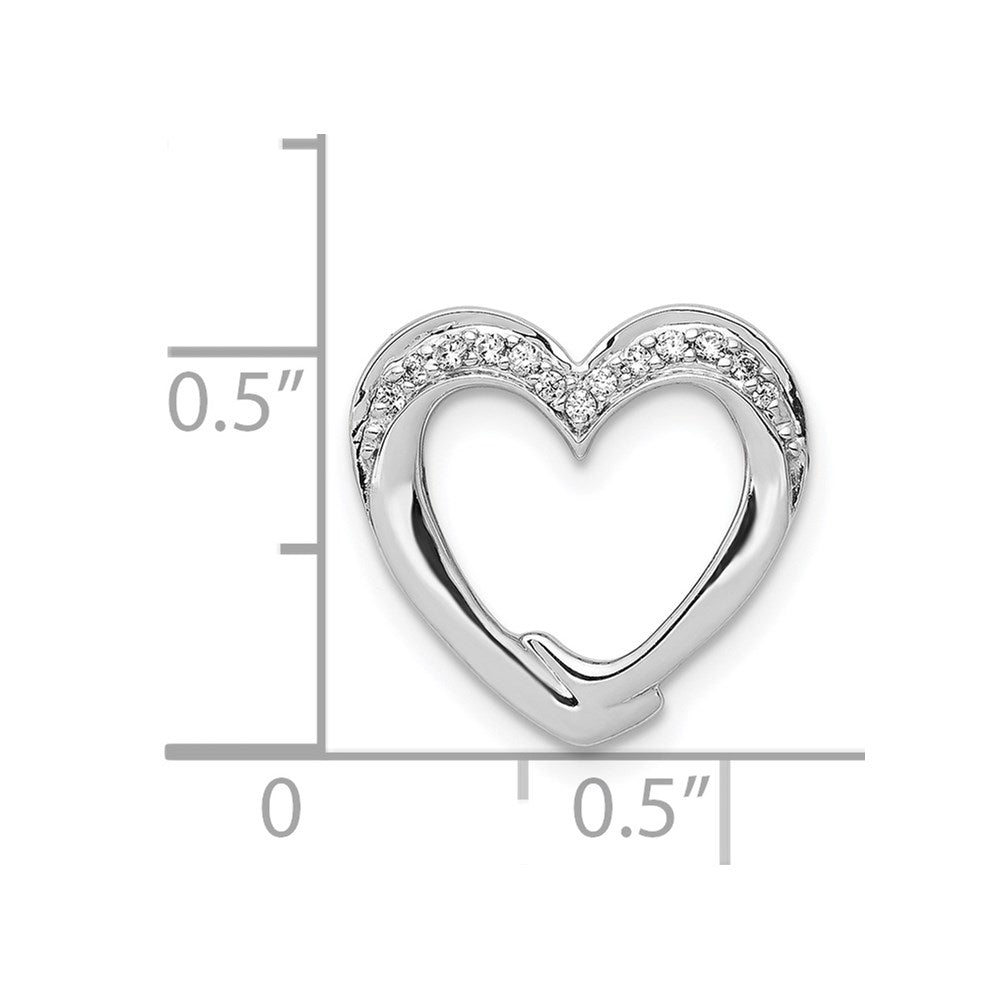 14k White Gold 1/15ct. Diamond Heart Chain Slide