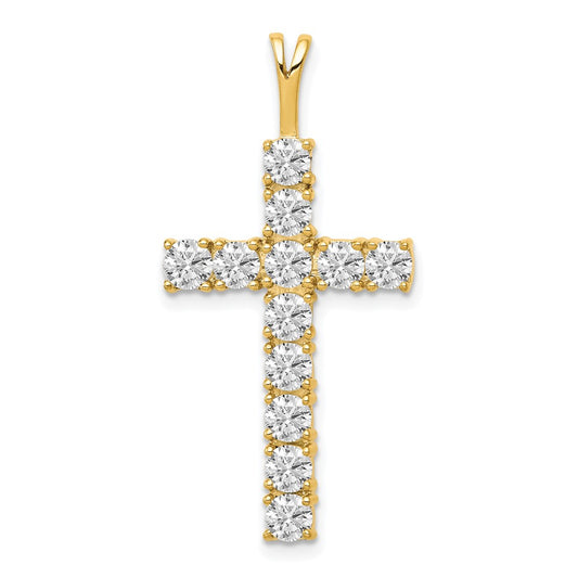 14k AA Diamond Latin Cross Pendant