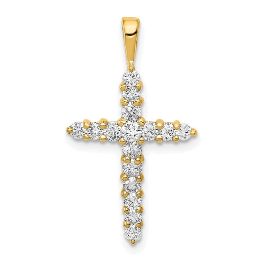 14k AA Diamond Cross Pendant