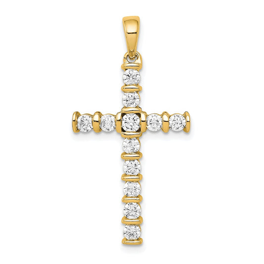 14k A 3/4ct. Diamond Latin Cross Pendant