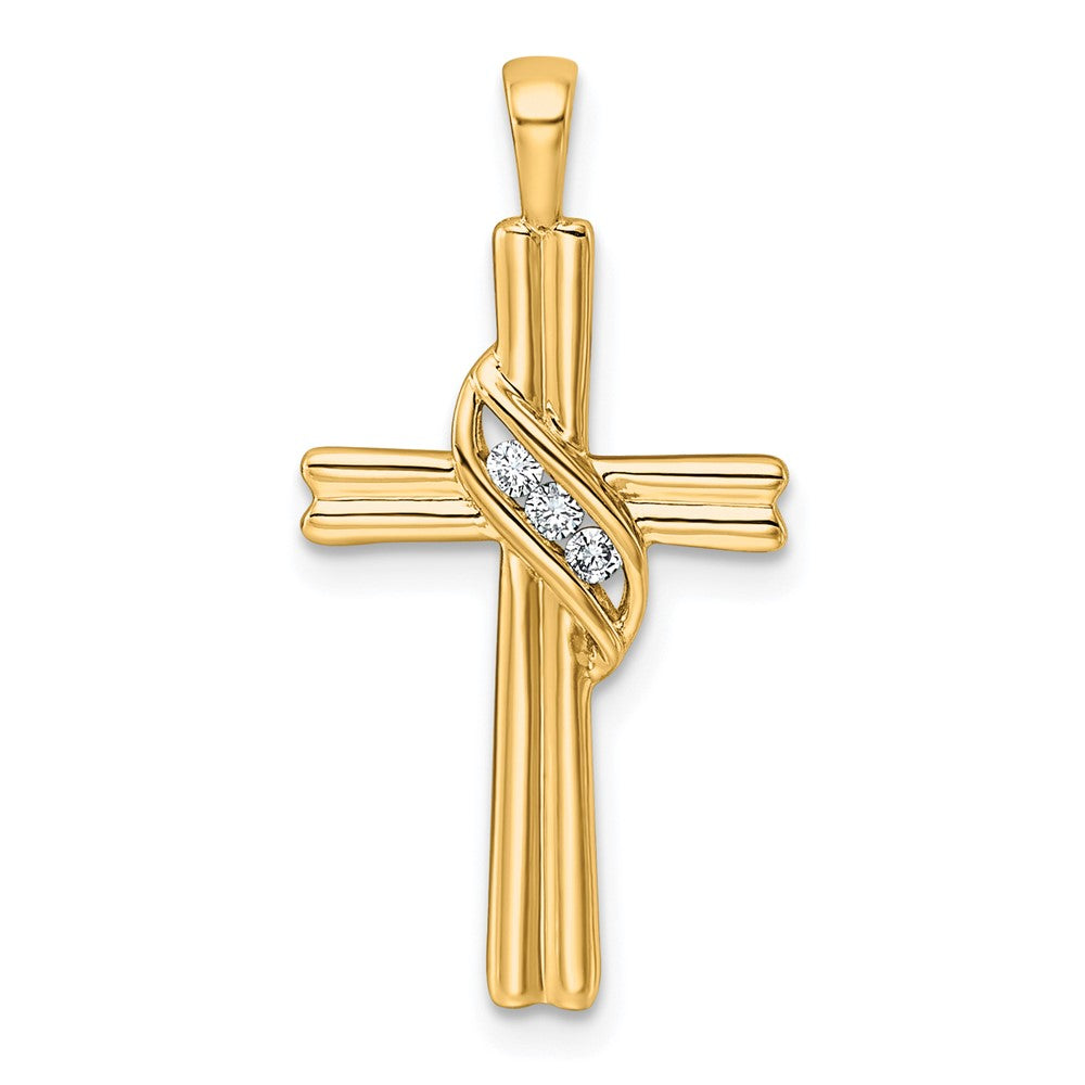 14k AA Diamond Cross Pendant