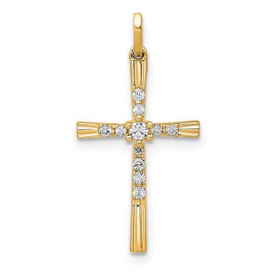 14k 1/10ct. Diamond Cross Pendant