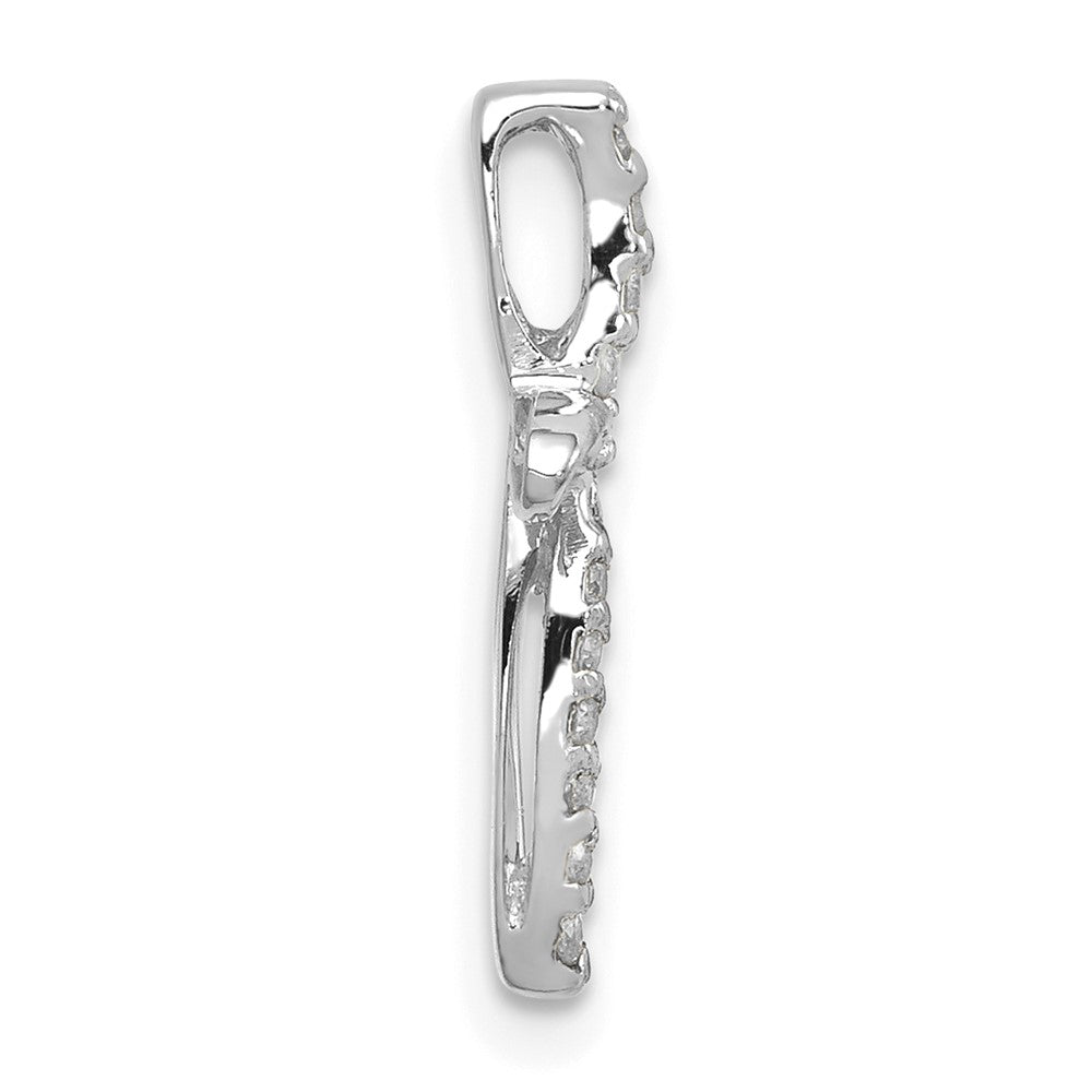 14k White Gold AA Diamond Cross Pendant
