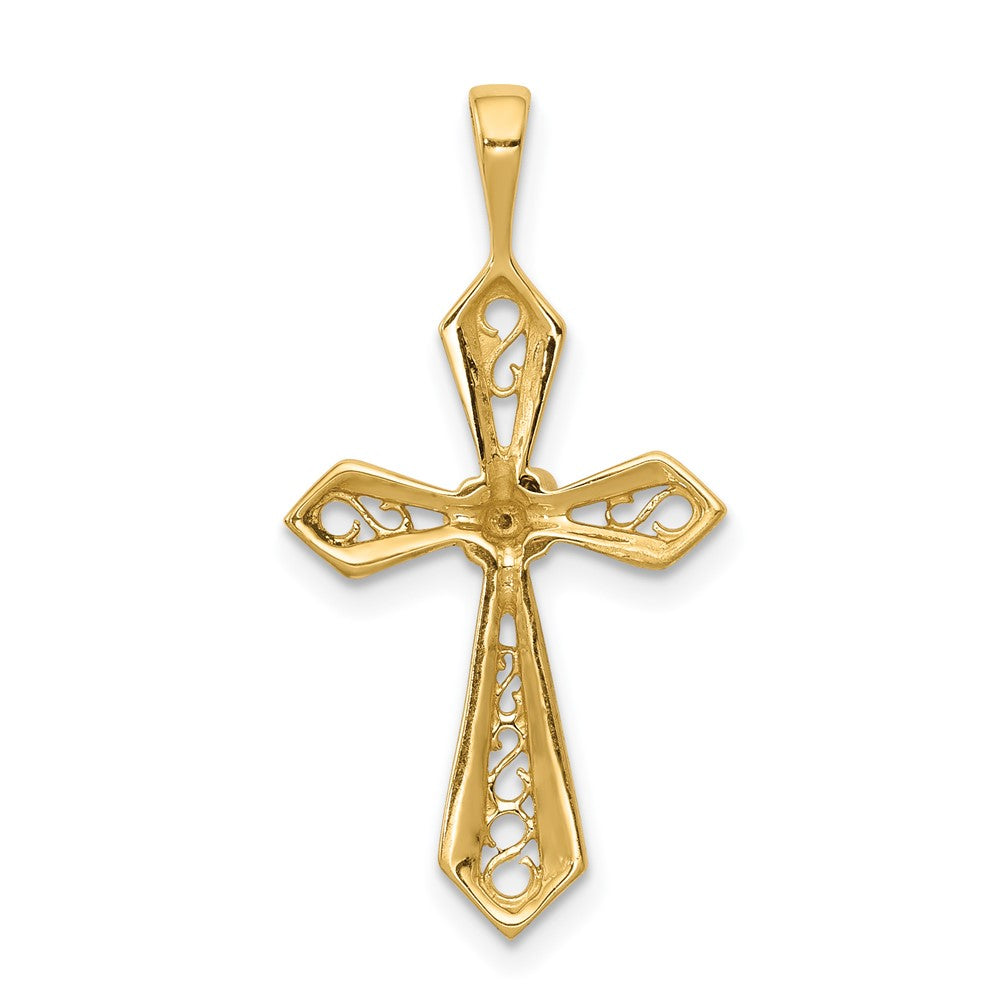 14k AA Diamond Passion Cross Pendant