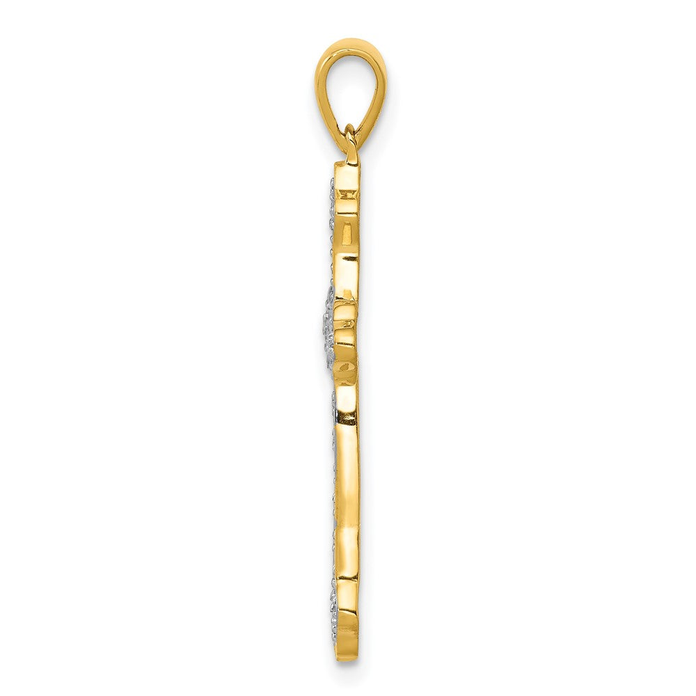 14k 1/10ct. Diamond Cross Pendant