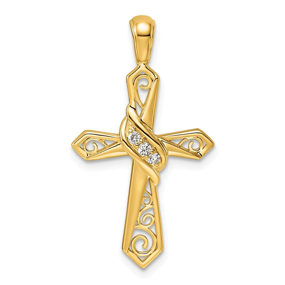 14k 1/20ct. Diamond Cross Pendant