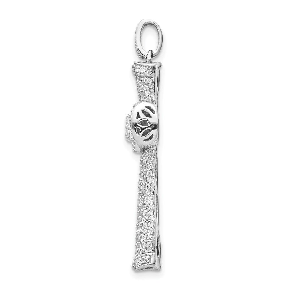 14k White Gold Diamond Cross Pendant