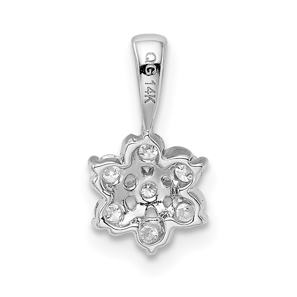 14k White Gold 1/4ct. Diamond Flower Pendant