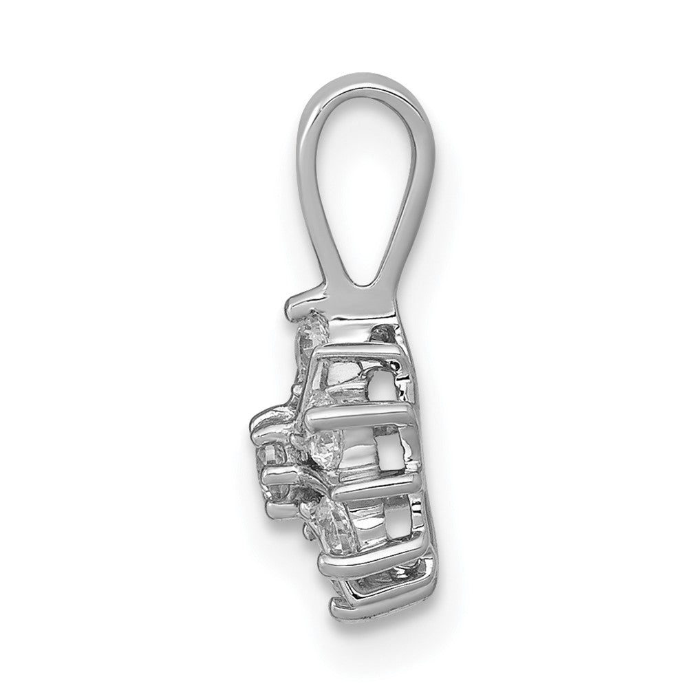 14k White Gold 1/4ct. Diamond Floral Pendant
