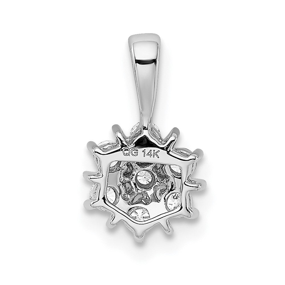 14k White Gold 1/4ct. Diamond Floral Pendant