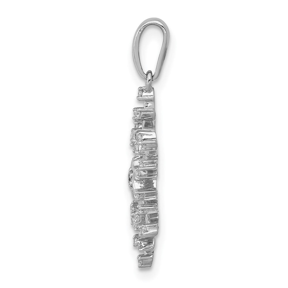 14k White Gold 1/6 carat Lab Grown Diamond VS/SI+ G+ Snowflake Pendant