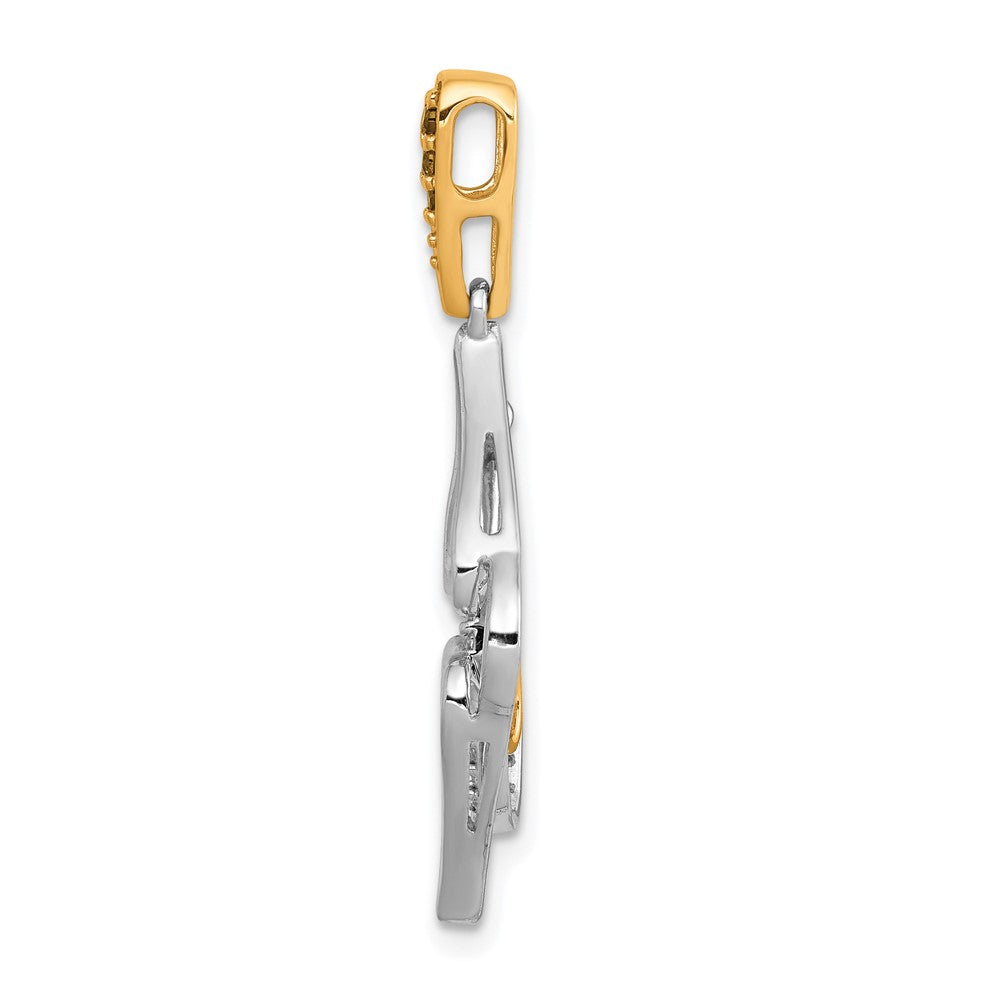 14k White Gold w/ Yellow Rhodium, White and Champagne Diamond Slide