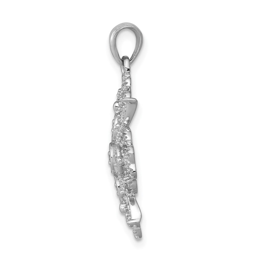 14k White Gold Filigree 1/4ct. Diamond Pendant