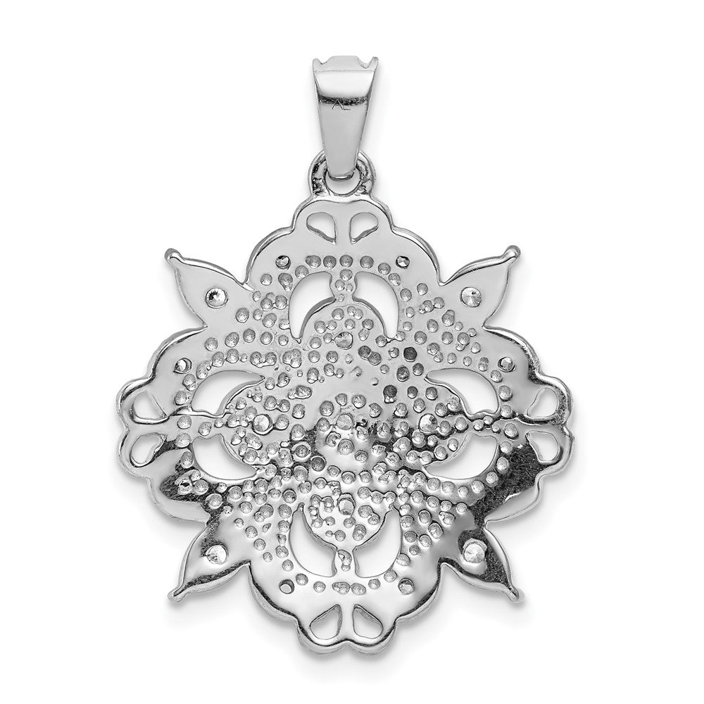 14k White Gold Filigree 1/4ct. Diamond Pendant