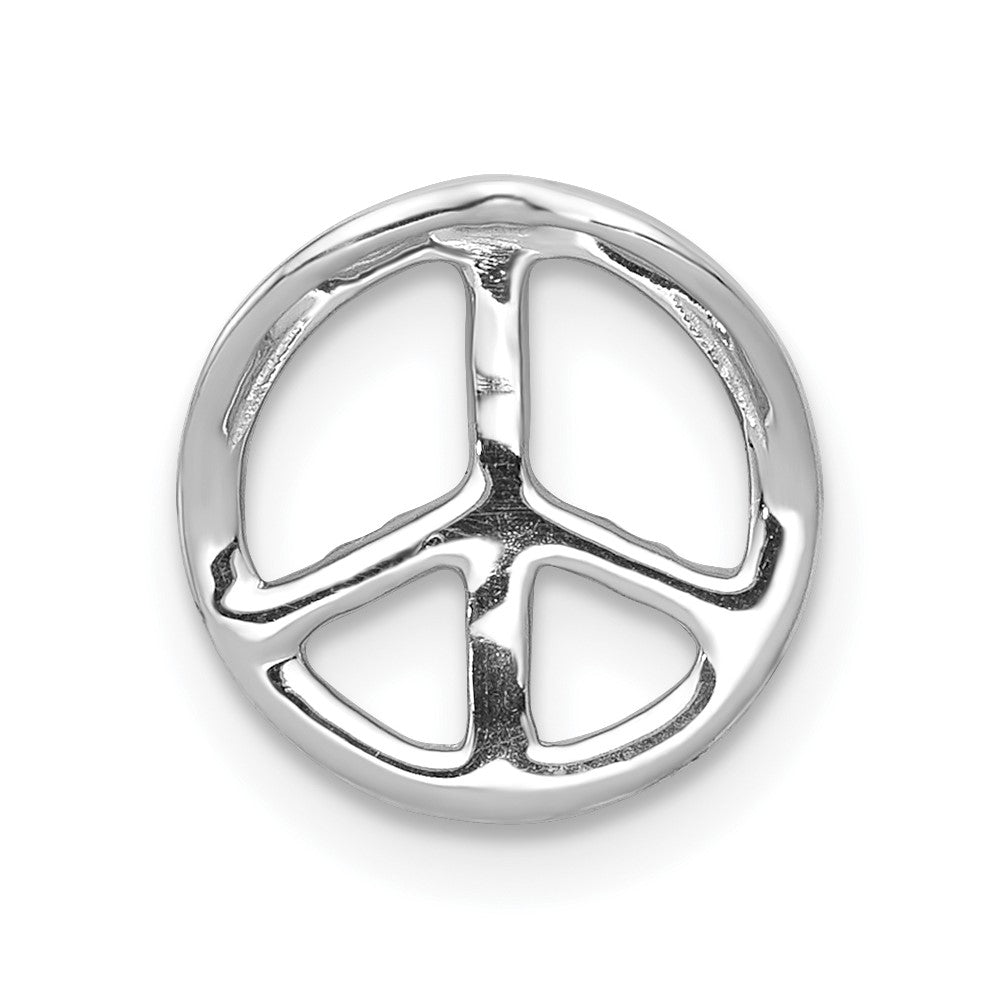 14k White Gold Diamond Peace Sign Slide