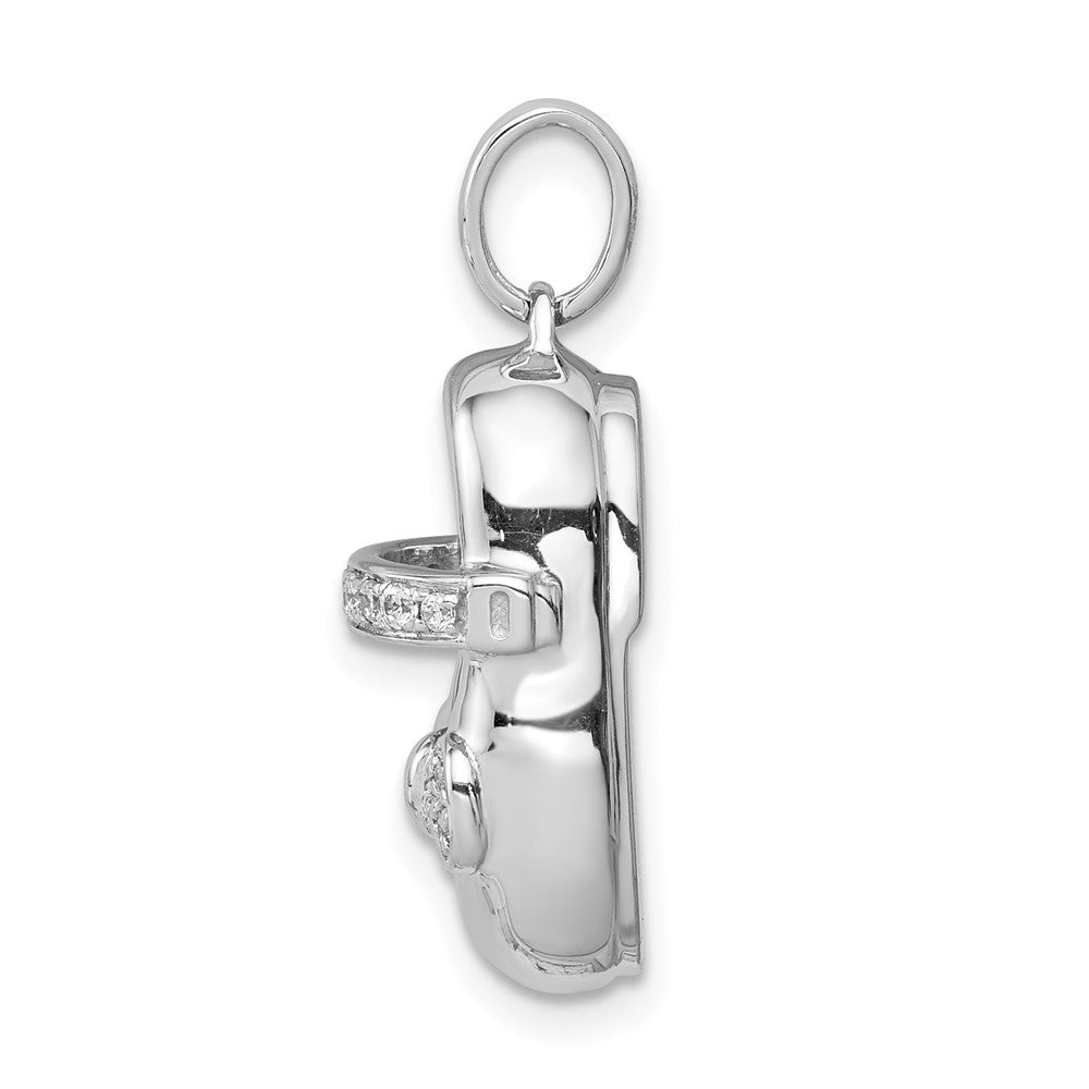 14k White Gold Diamond Girl Shoe Pendant