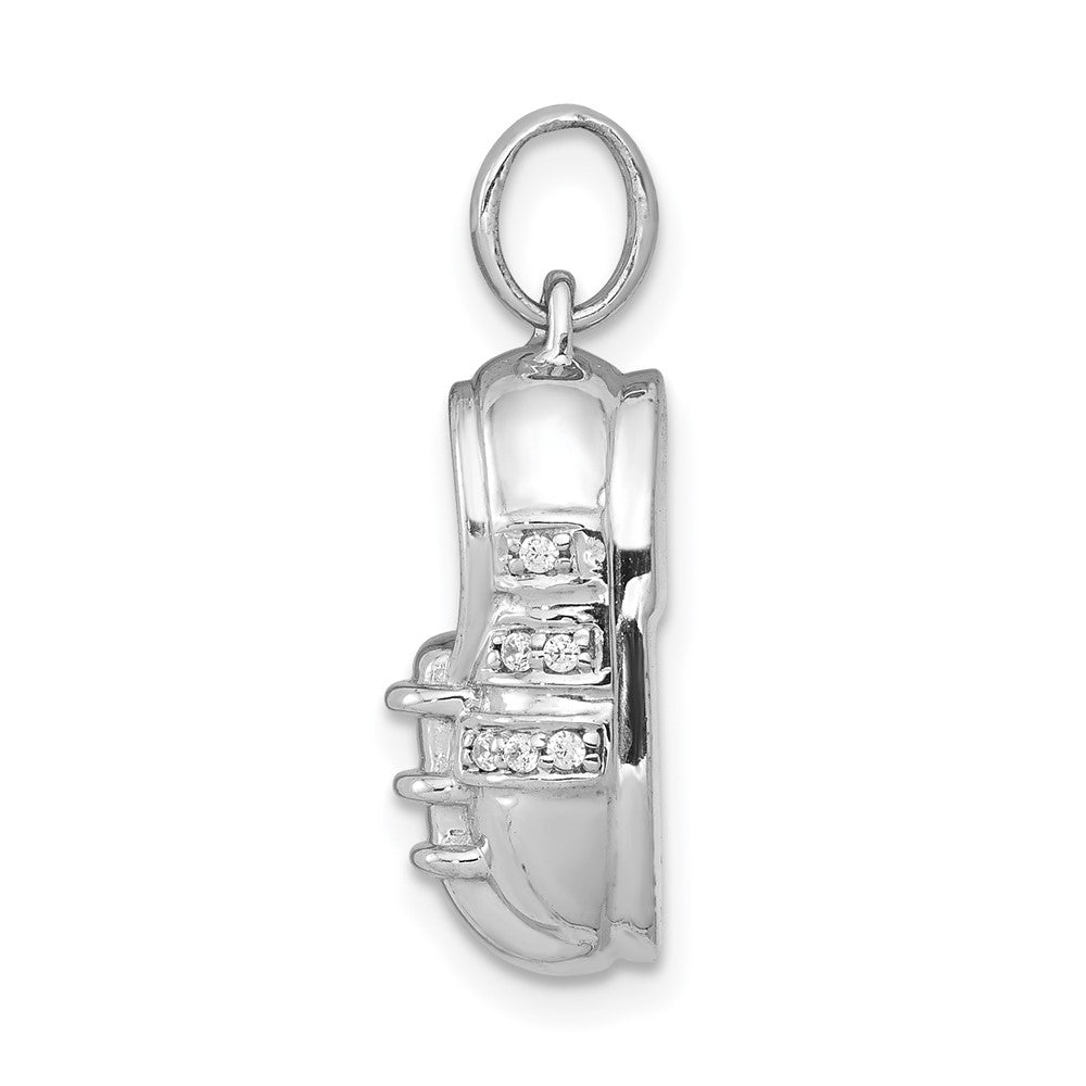 14k White Gold Diamond Boy Shoe Pendant